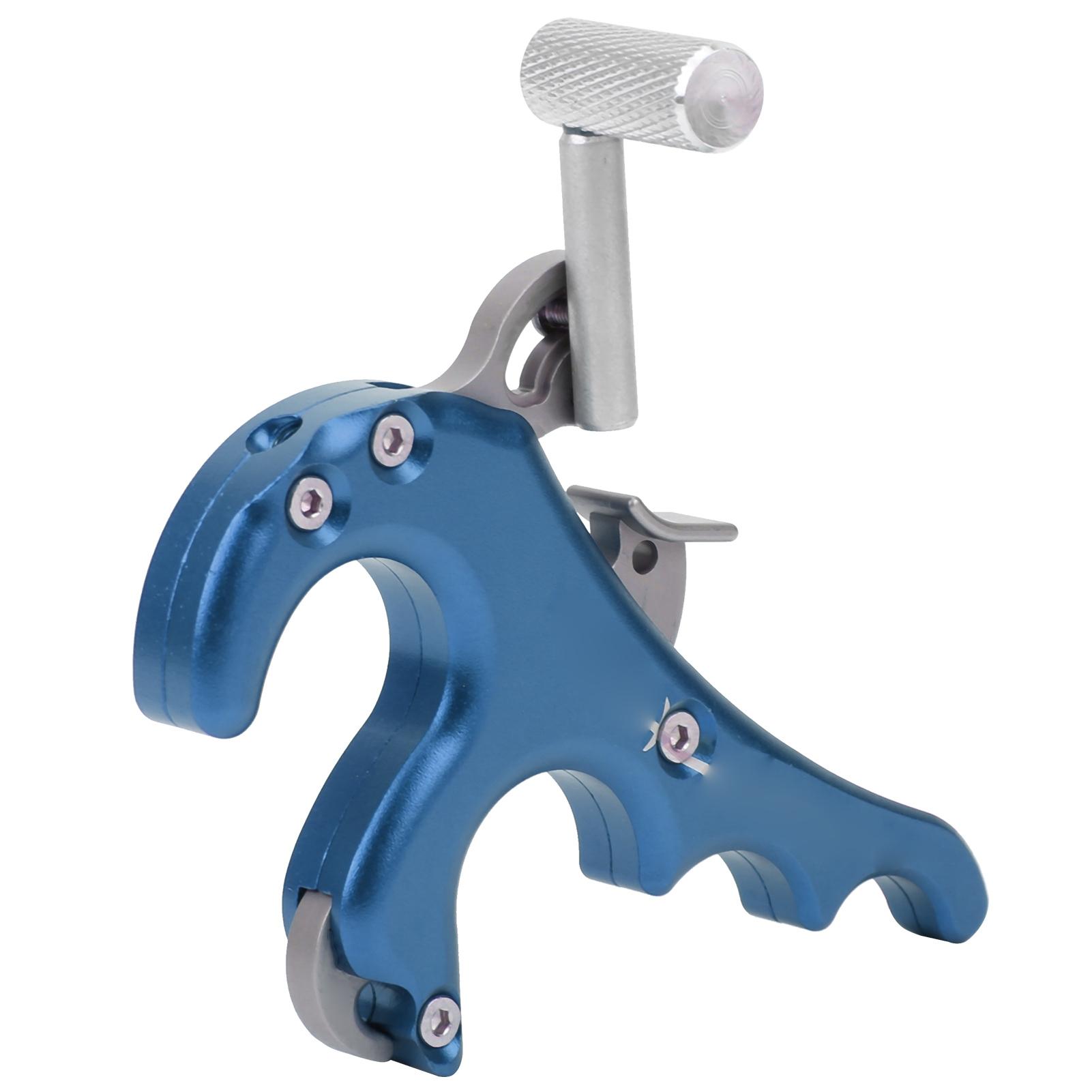 

Metal Release Aids Four Fingers Grip Thumb Caliper Trigger Compound Bow Accessoriesblue синій