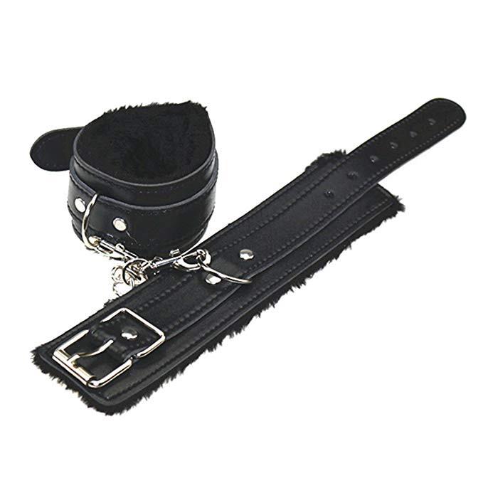 Soft Comfortable PU Leather Handcuffs Wrist Cuffs and Blindfold Eye Mask