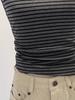 Y2k Striped Tank Top Women Backless Square Neck Crop Tops Going Out Sleeveless Spaghetti Strap Vest Vintage Camisole Streetwear
