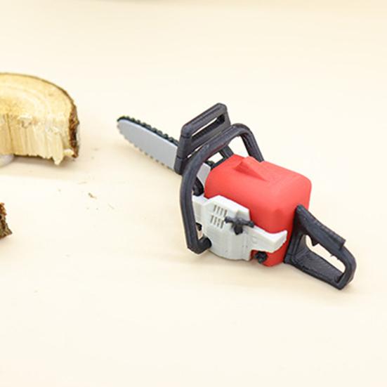 Miniature Chainsaw 1/12 Scale Realistic PLA Model Dollhouse Furniture Imaginative Play Hobbyist Dollhouse Accessory