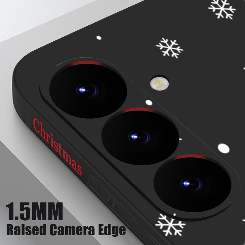 Christmas Bear Elk Phone Case For Samsung Galaxy S25 Ultra S24 Plus S22 S23 S21 FE A15 A16 A17 A35 A36 A54 A55 A56 Shockproof Soft TPU Lanyard Cover