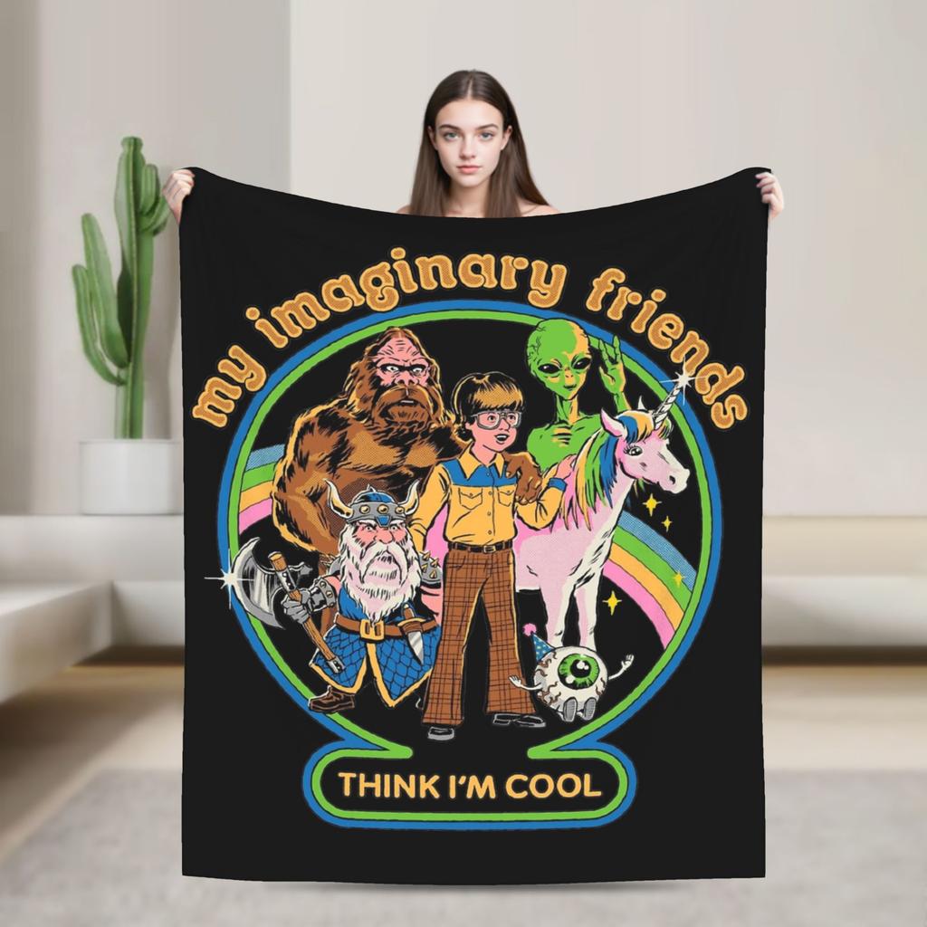Trust In God Knitted Blanket Flannel Horror Halloween Cthulhu Lovecraft Occult Thin Throw Blanket for Home Couch Bedroom Quilt