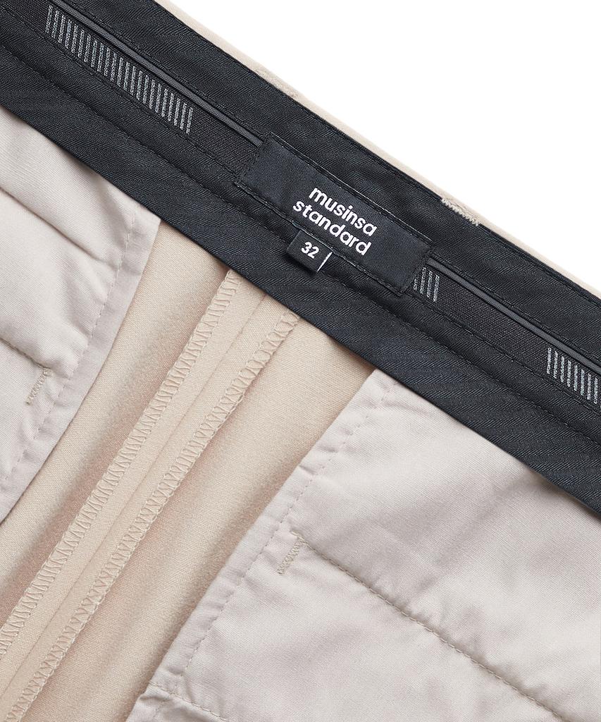 Musinsa Standard Lightweight Semi-Wide Hidden Elastic Waist Slacks [Beige]