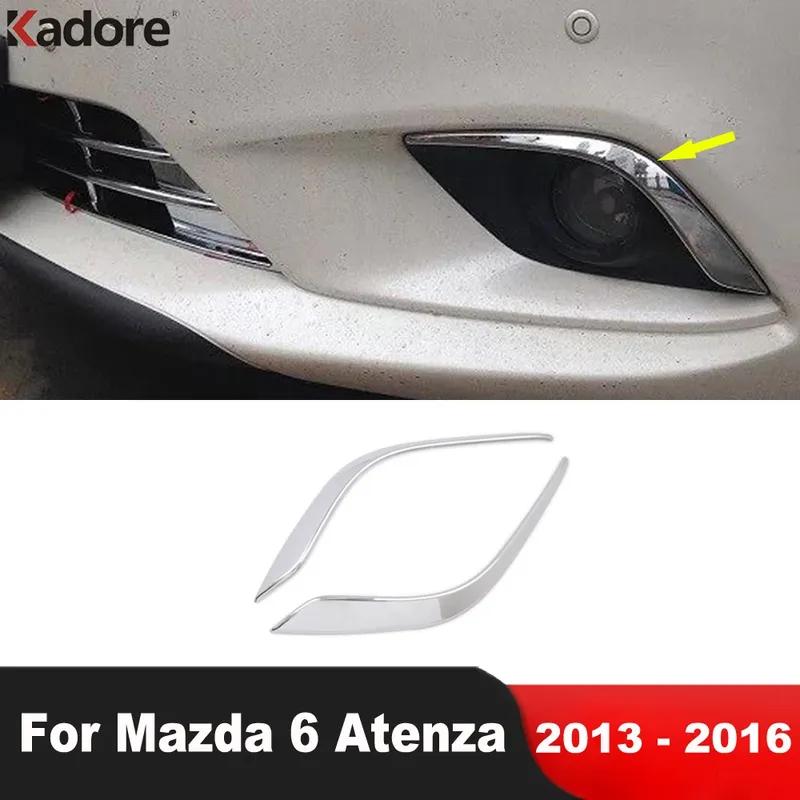 Front Fog Light Lamp Eyebrow Cover Trim For Mazda 6 Atenza 2013-2015 2016 Chrome Car Front Foglight Eyelid Strip Accessories