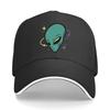Retro Cosmic Visitor Face Emblem Sandwich Baseball Cap Sun Cap Outdoor Workouts Hat