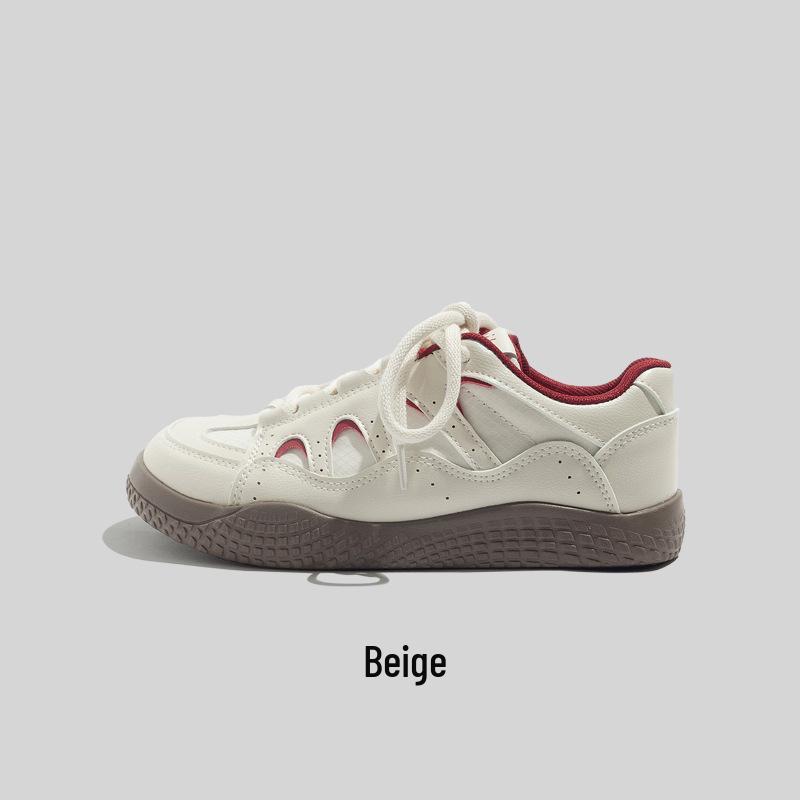 Women's Pink Retro Canvas Training Shoes - Spring/Autumn Trendy Style with Thick Sole and Comfortable Design, 2025 Collection