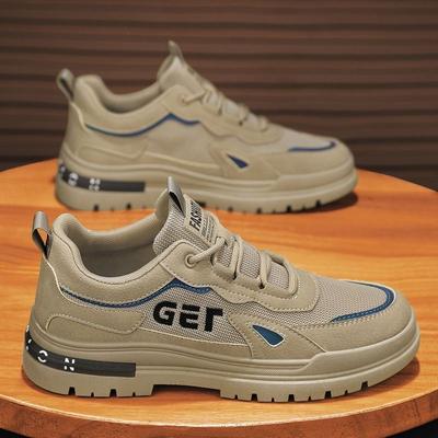 Autumn Men's Shoes Breathable Labor Protection Shoes Men's Trend All-match Cargo Shoes Non-slip Sports Shoes Casual Board Shoes Men