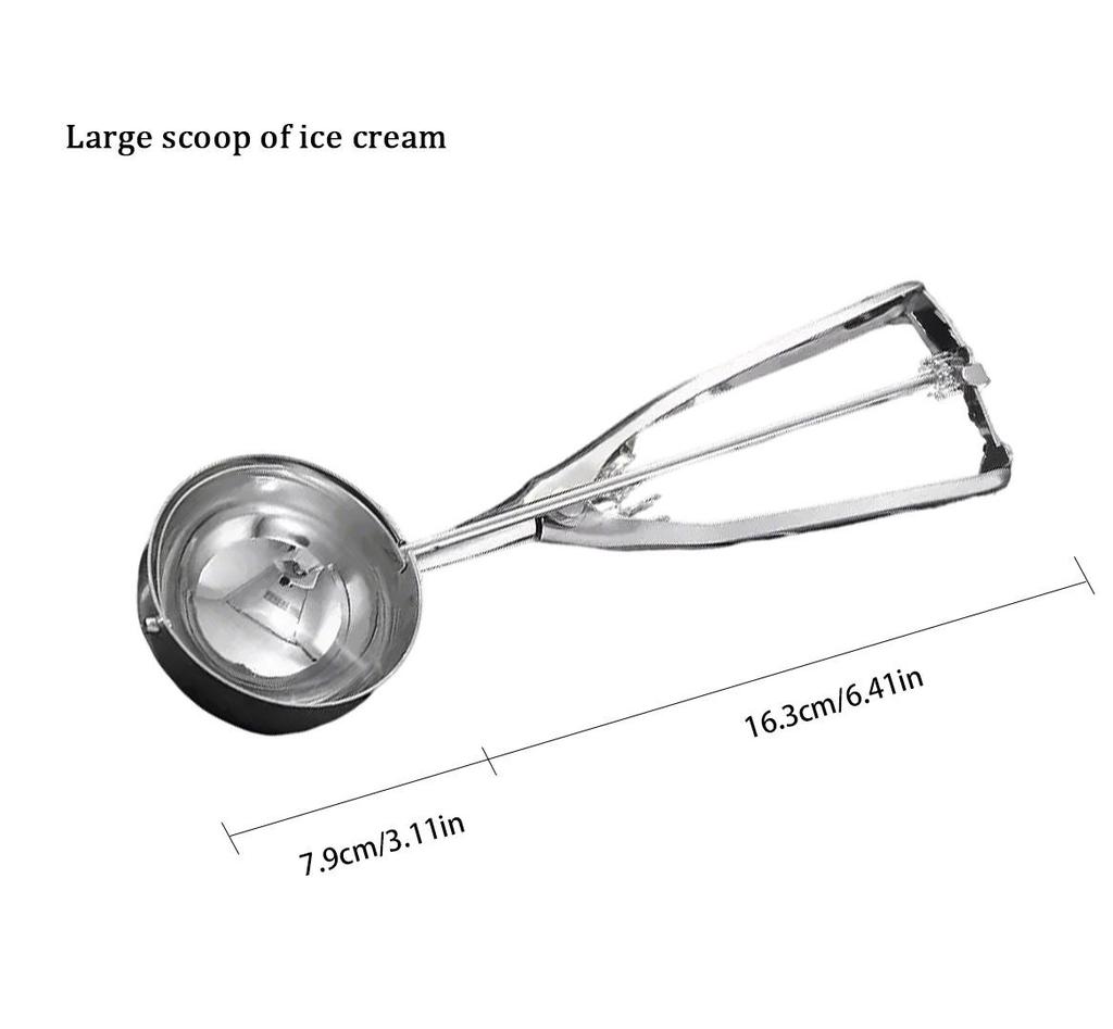 Ice Cream Spoon Kitchen Tools 3 Size Stainless Steel Spring Handle Mash Potato Watermelon Ball Scoop Home Kitchen Accessories