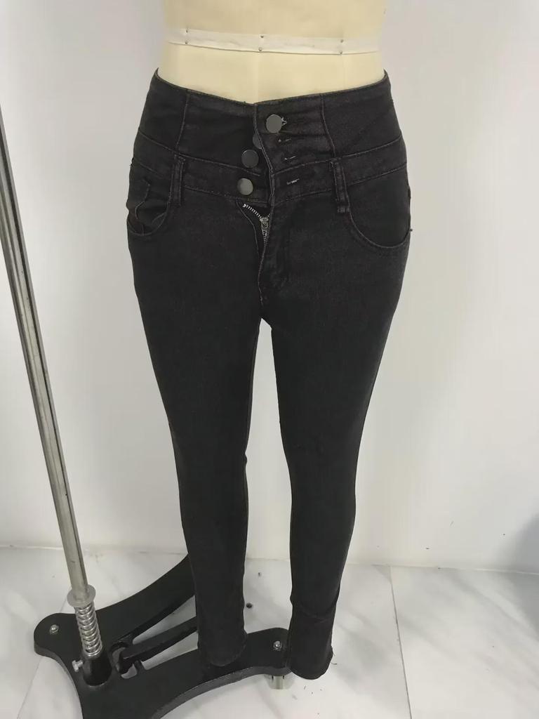 Jeansi elastici cu talie înaltă, slim fit, skinny pentru femei