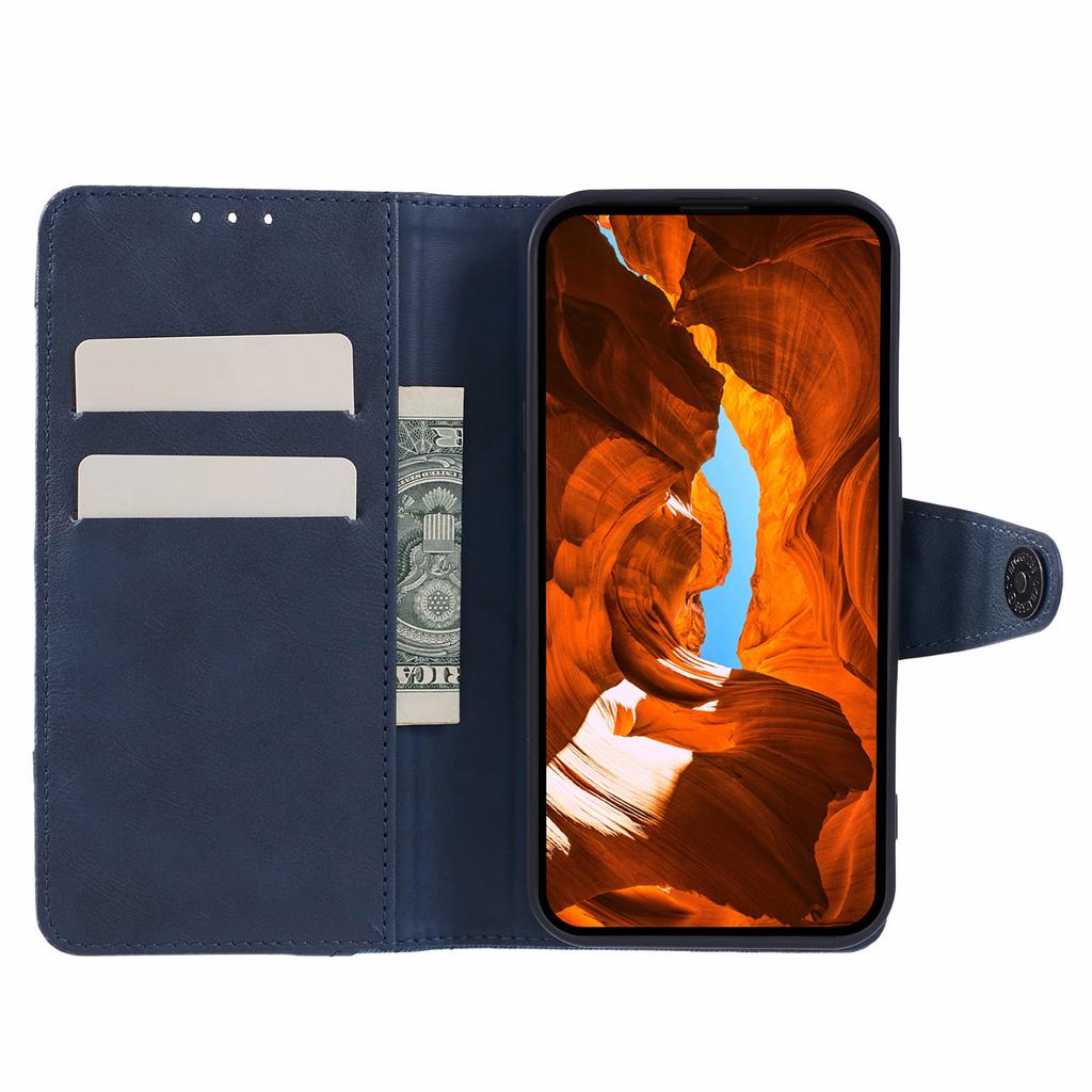 For Samsung Galaxy Xcover7 Case PU Leather Flip Phone Cover Crazy Horse Texture Splicing