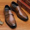 Fashion Versatile Men's Leather Casual Shoes Low Cut Black Office Work Shoes Wear-resistant Soles Men's Loafers Pointed Big Size 38-48