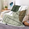 Abstrakte Mid-Century-Kuscheldecke, Meerschaum Salbeigrün Minimalistisch, Flanell-Bett-Kuscheldecke, Plüsch Warme Kuscheldecken für Cou