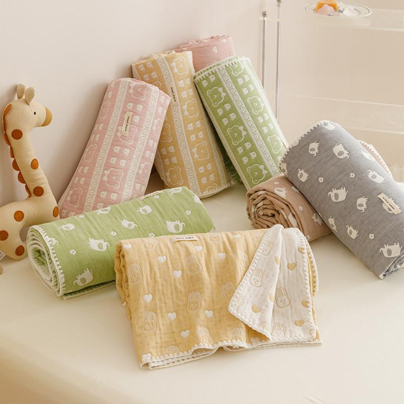 Pure Cotton Three-layer Yarn Fabric Children Summer Blanket Soft Skin Friendly Child Quilt Air Conditioner Comforter Adult Kid