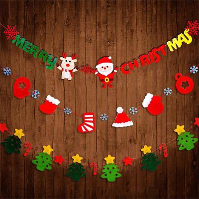 Christmas Decorations Hanging Flags String Flags Christmas Tree Decorations Hanging Flags Letters Old Man Gloves Pull Flags