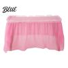 Birthday Party Table Plastic Fine Adhesive Strip Waterproof with Skirt Disposable 420x70cm Heavy-Duty Dining Cover