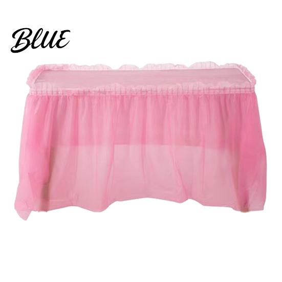 Birthday Party Table Plastic Fine Adhesive Strip Waterproof with Skirt Disposable 420x70cm Heavy-Duty Dining Cover