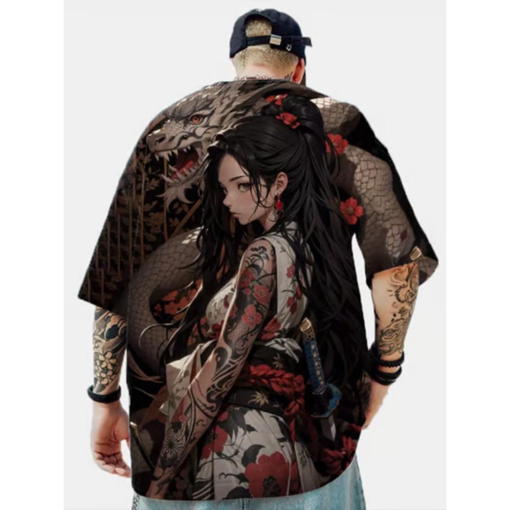 Sexy Beauty 3D Printed T-shirt Anime Men's and Women's Short Sleeves