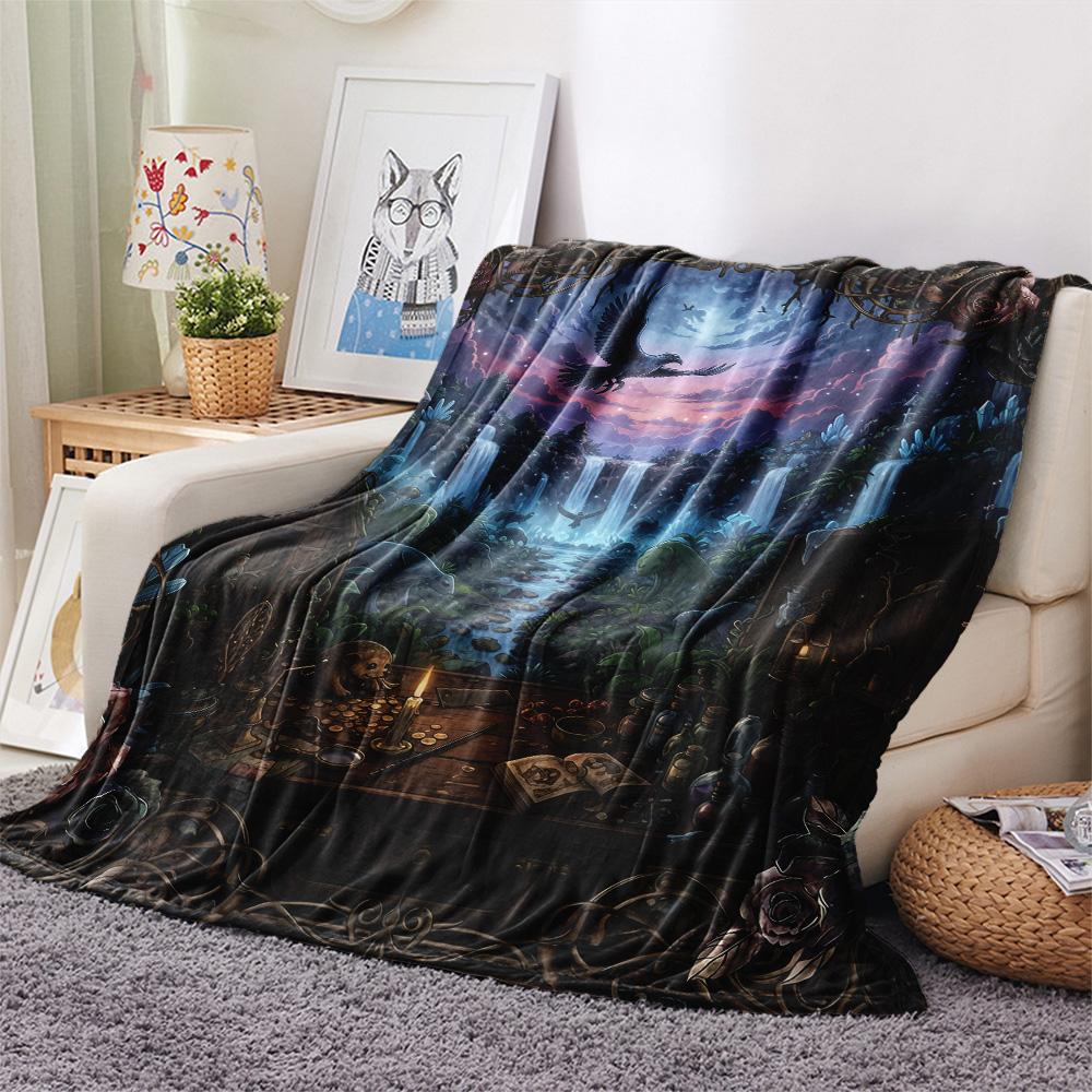 Dark Eagles  Print Flannel Blanket, High quality Comfortable for All Seasons, Home Decor, Warmth and Comfort