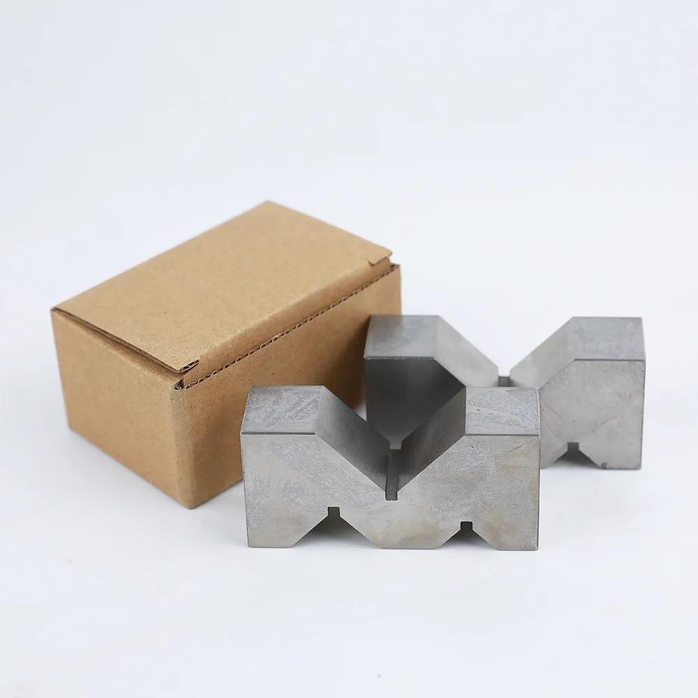 2 Pieces High Precision Carbon Steel M-Type V-Block 50mm/75mm Set for Machine Tool Measurement Workshop Calibration