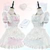 BFF Matching Pastel Blue Outfit Lolita Maid Nurse Hat Twins Cosplay Plus Size Embroidered Cross Performance Costume For Women