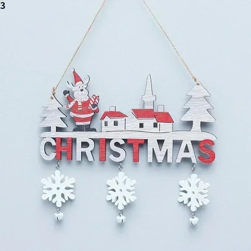 New Christmas Home Creative Decor Pendants Restaurants Wooden Handicrafts Door Decorations Christmas Festival Gifts Accessories