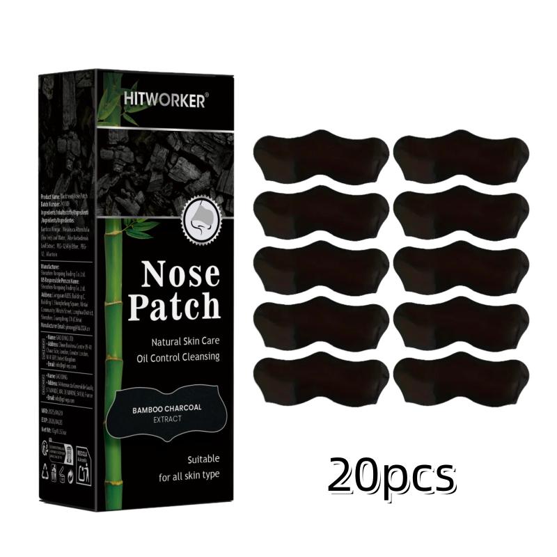 Bamboo Charcoal Deep Cleansing Nose Patches Blackhead Removal Oil Control for Teenagers Daily Skincare Routine 20Pcs