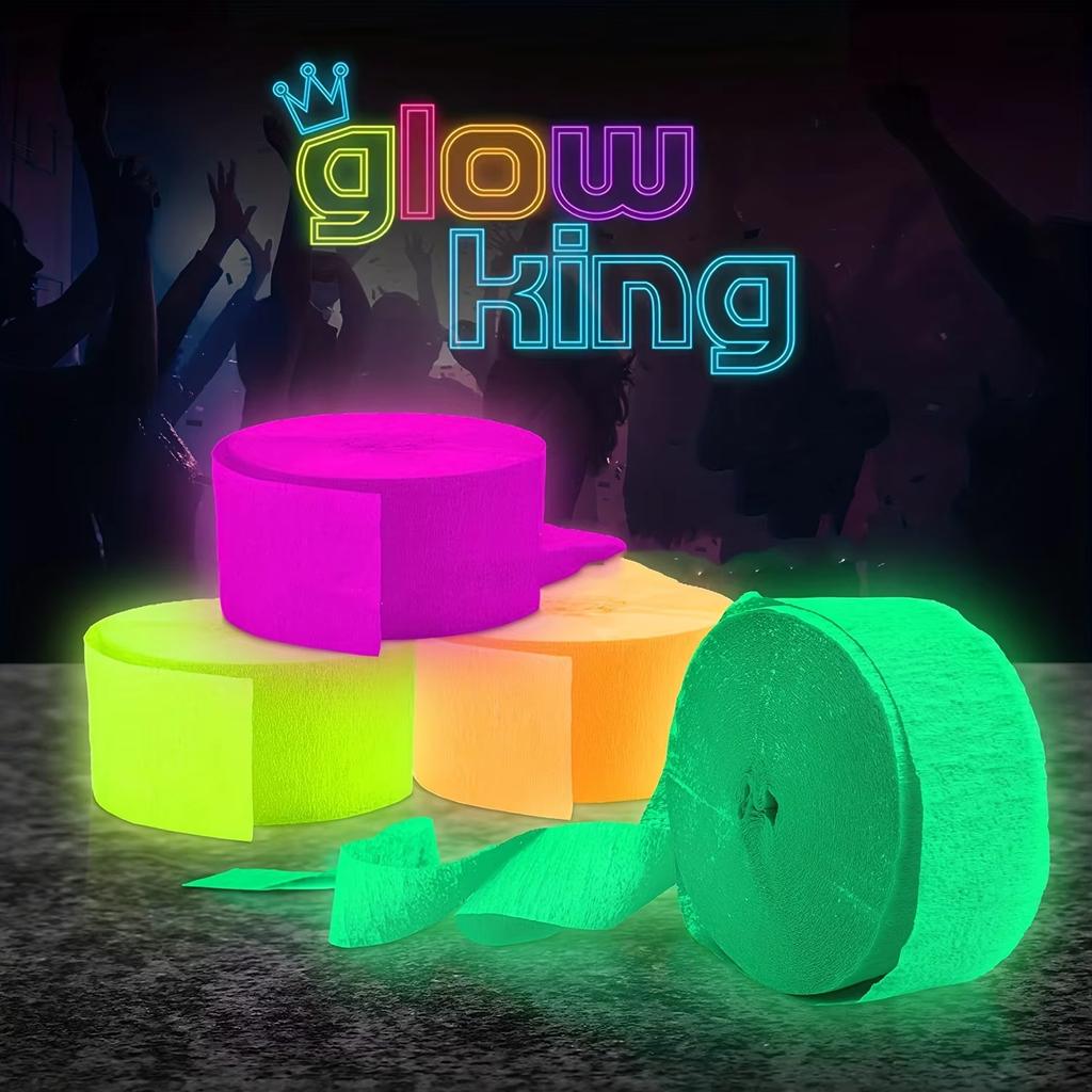 2pcs 4cm UV Glow Tape Neon Party Stickters Glow In The Dark Wedding Birthday Luminous Blacklight Bright Hanging Decorations