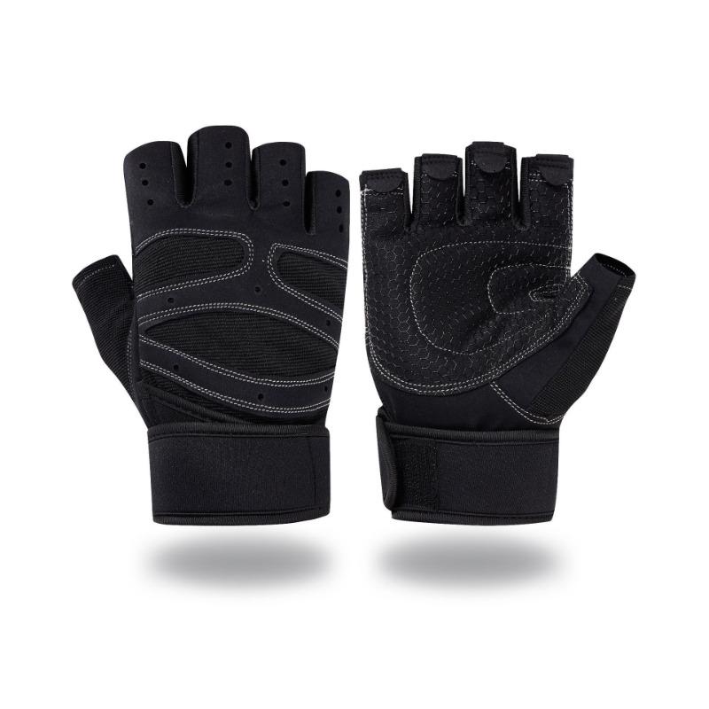 Weightlifting Half Finger Gloves Men's Sports Gym Outdoor Cycling Gloves Silicone Non-Slip Riding Gloves