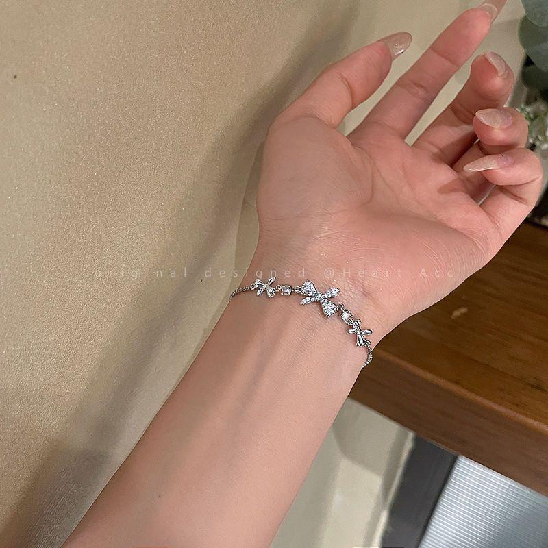 Personalized Adjustable Bow Pull-String Bracelet for Women - Light Luxury Best Friend Jewelry серебряный