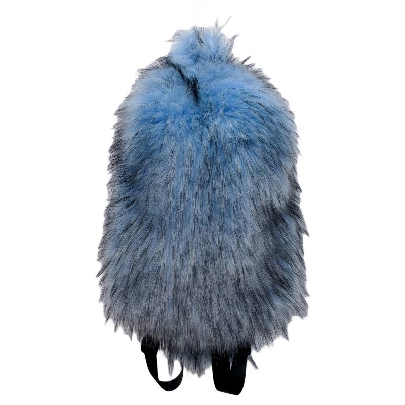 Women Fashion Faux Fur Backpack Cute Plush Travel Bag Stylish Fuzzy Daypack For Daily Use