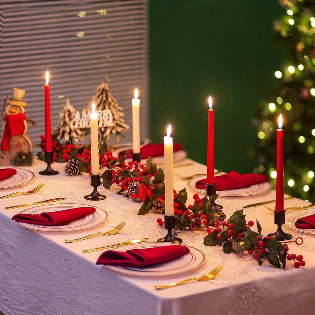 1Pc European Romantic Table Setting Christmas Candle Holder Black and Gold Ornaments