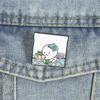 Cartoon Overwhelmed Book Lover Enamel Pin Exaggerated Figure Buried In Books Lapel Brooch Humorous Gift For Teens