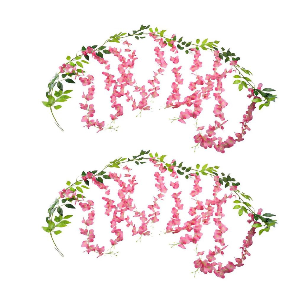 2 Artificial Wisteria Flower Vines for Elegant Home and For Wedding Decor Long Lasting Silk Material for All Occasions