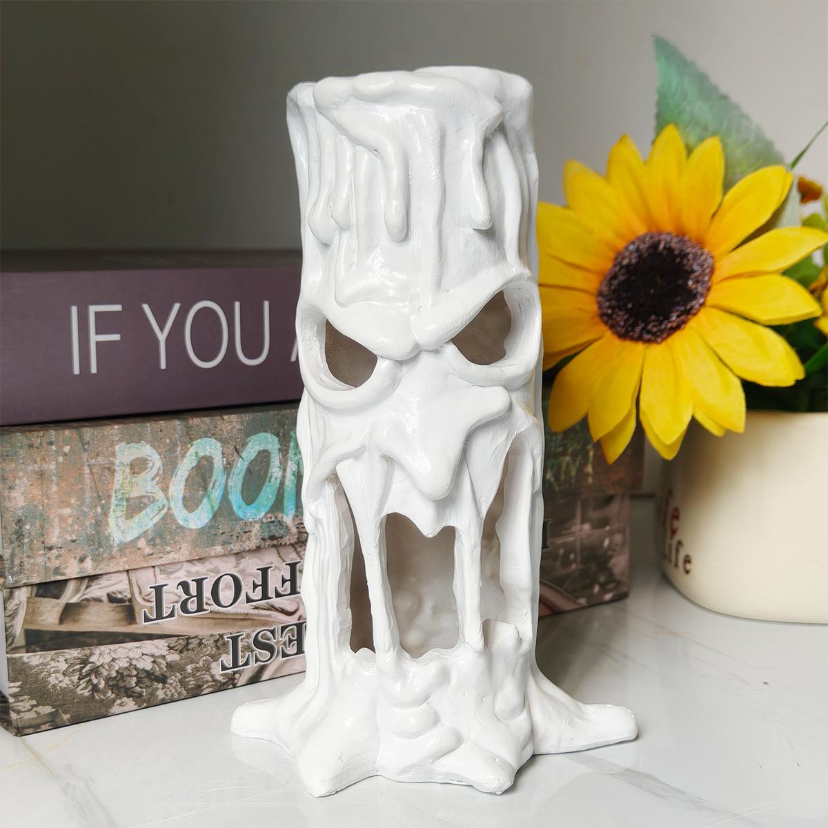 

1Pc Resin Candle Ghost Decorative Ornaments,Halloween Decor/Thriller Gift,Halloween Home Decor&Autumn Home,Office,Halloween Decor