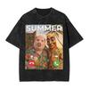 Tropical Beach Summer Meme Joke Tung Sahur John Pork Washed T Shirt Man Basic Casual T Shirts Summer O Neck Hip Hop Tee Shirt