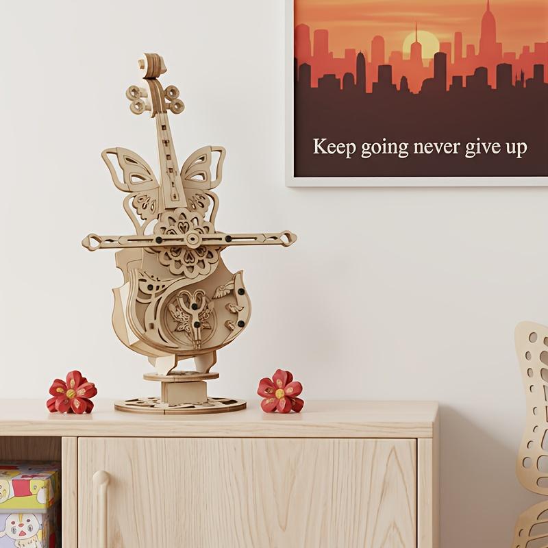 Decorative Logo Cello Model Kit - Handmade Wooden Cello DIY Display Item, No Electricity Required, No Moving Parts