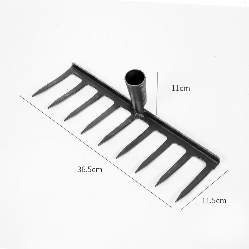 Multi-Tooth Iron Rake for Leveling and Raking Soil in Gardens and Agriculture