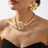 Fashion Retro Flower Necklace Niche Light Luxury Temperament Metal Style Necklace