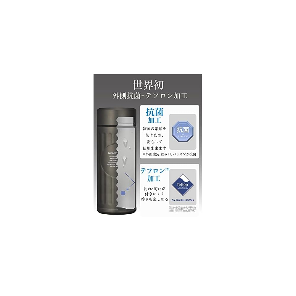 CB JAPAN Water Bottle, Graphite Gray, 420ml, Direct Drink, Double-Walled Vacuum Insulation,
