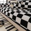 Warm Sofa Cover Cloth Thickened Fixed Anti Slip Anti Cat Scratch Straight Row Sofa Cushion Cover for Autumn and Winter Seasons
