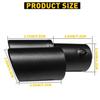 Black f/Car Stainless Steel Rear Exhaust Pipe Tail Muffler Tip Round Accessories
