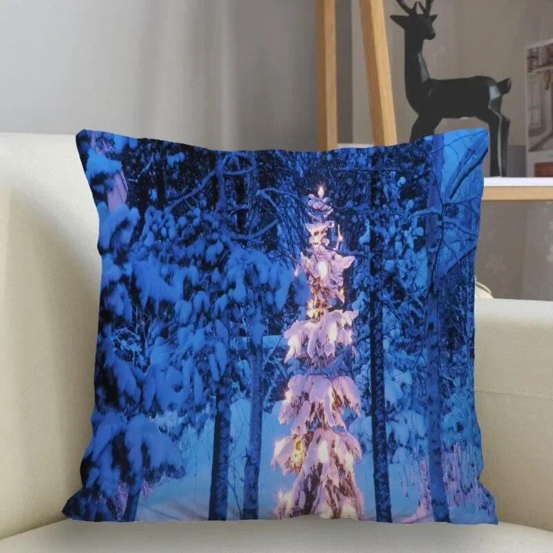 Snow Pillowcase Square  Zipper