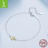 S925 Sterling Silver Shining Love Anklet Simple Classic Fashion Heart Anklet Jewelry