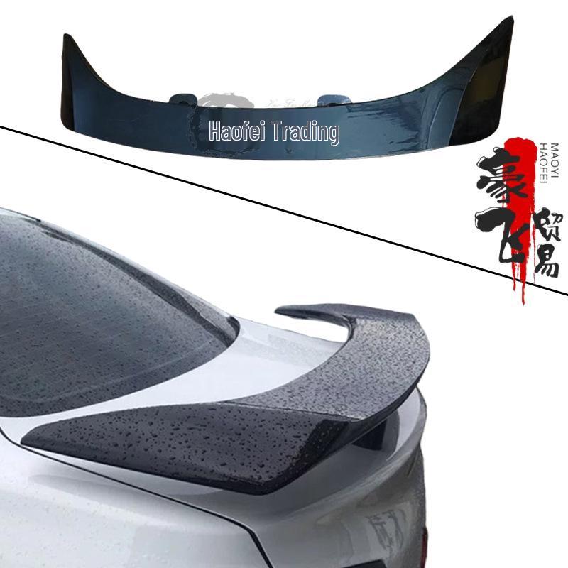 

Universal No-Drill Rear Spoiler with Lights for Three-Box Cars - Sports Stylish Airplane Wing Wind Deflector Unpainted