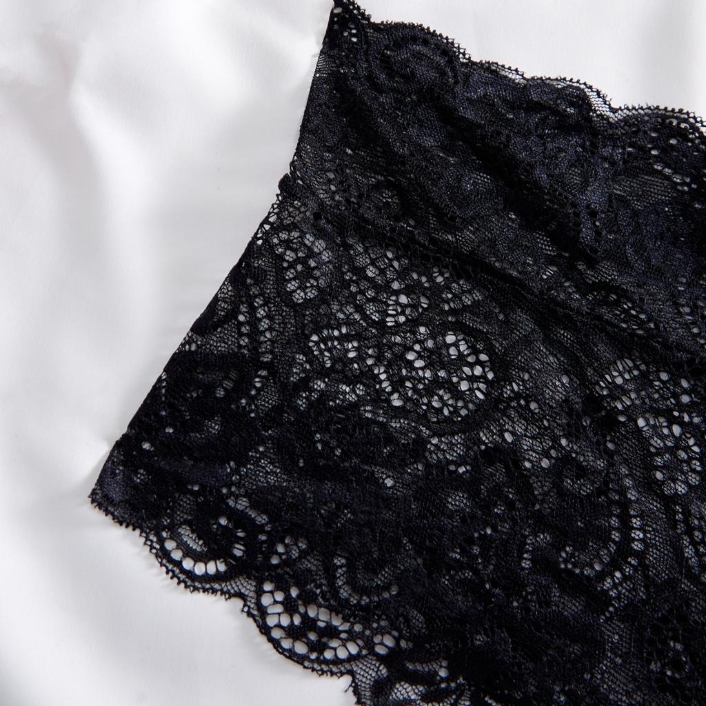 Explosive lace suspender sexy underwear set deep V milk