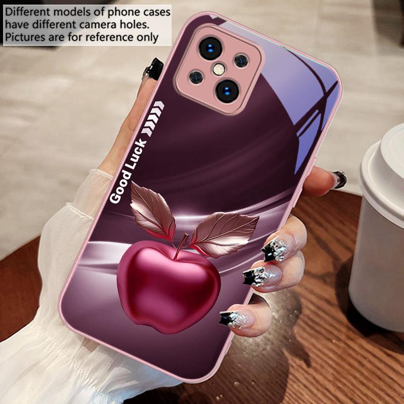 

Простий чорний скляний чохол Happy Apple для Oppo Find X5 X8 Pro X2 Lite X7 Ultra F11 23 Reno4 Z 6 Pro A72 58 78 73 16 98 A54S Oppo Find X2 Lite