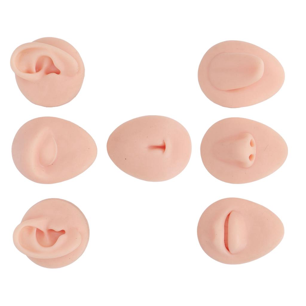 Silicone Body Practice Model Simulation Silicone Ear Eye Nose Mouth Tongue and Belly Button Model for Novice