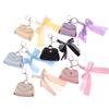 Trendy Mini Bow Coin Bag Keychain Creative Earphone Storage Bag Pu Leather Small Coin Purses Key Pendant For Girl Gifts