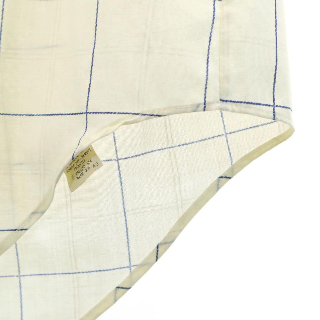 ARROW 70s vintage Window pen check Long sleeve shirt 32 Light yellow Men's Used