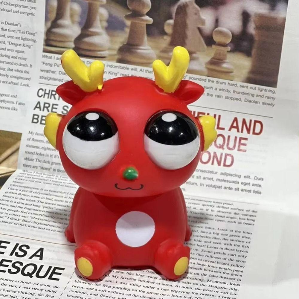 Unique Decompression Toy Keychain Little Dragon Big Eyes Fidget Toy New Squeeze Dragon Doll